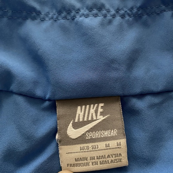 Nike Sportswear Track‎ Jacket Women's Medium Blue Striped Sleeve Microfiber Zip - Picture 7 of 15